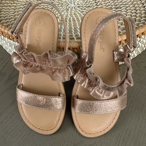 Cat & Jack toddler girls size 9 rose gold ruffle sandals